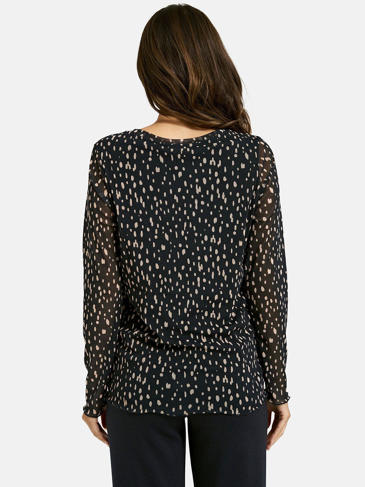 Smith & Soul Printed Mesh Navy Top