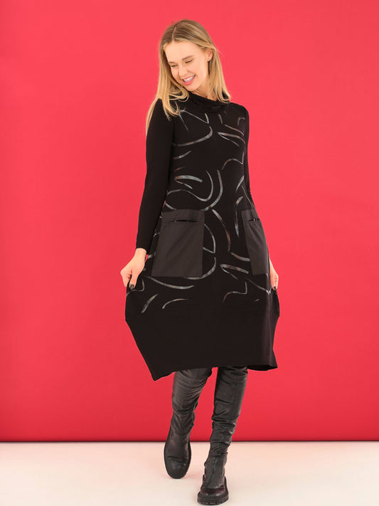 Dolcezza Knit Cowl Neck Dress