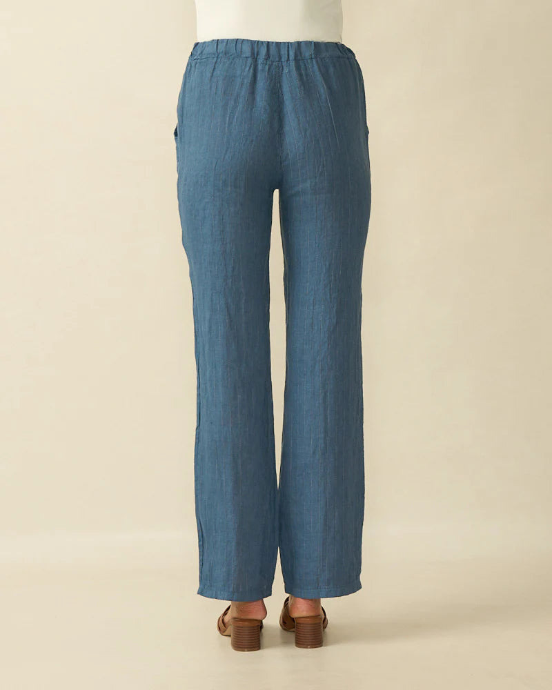 Deck by Decollage Pinstripe Linen Trousers