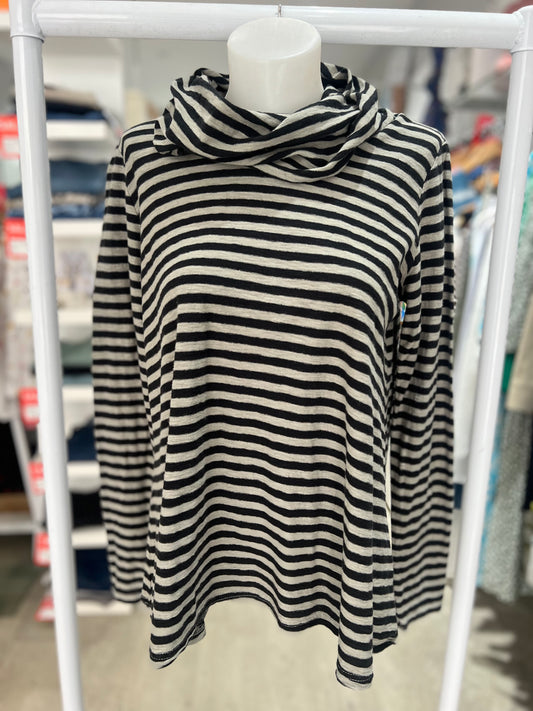 Cut Loose Cowl Neck Stripe Pullover