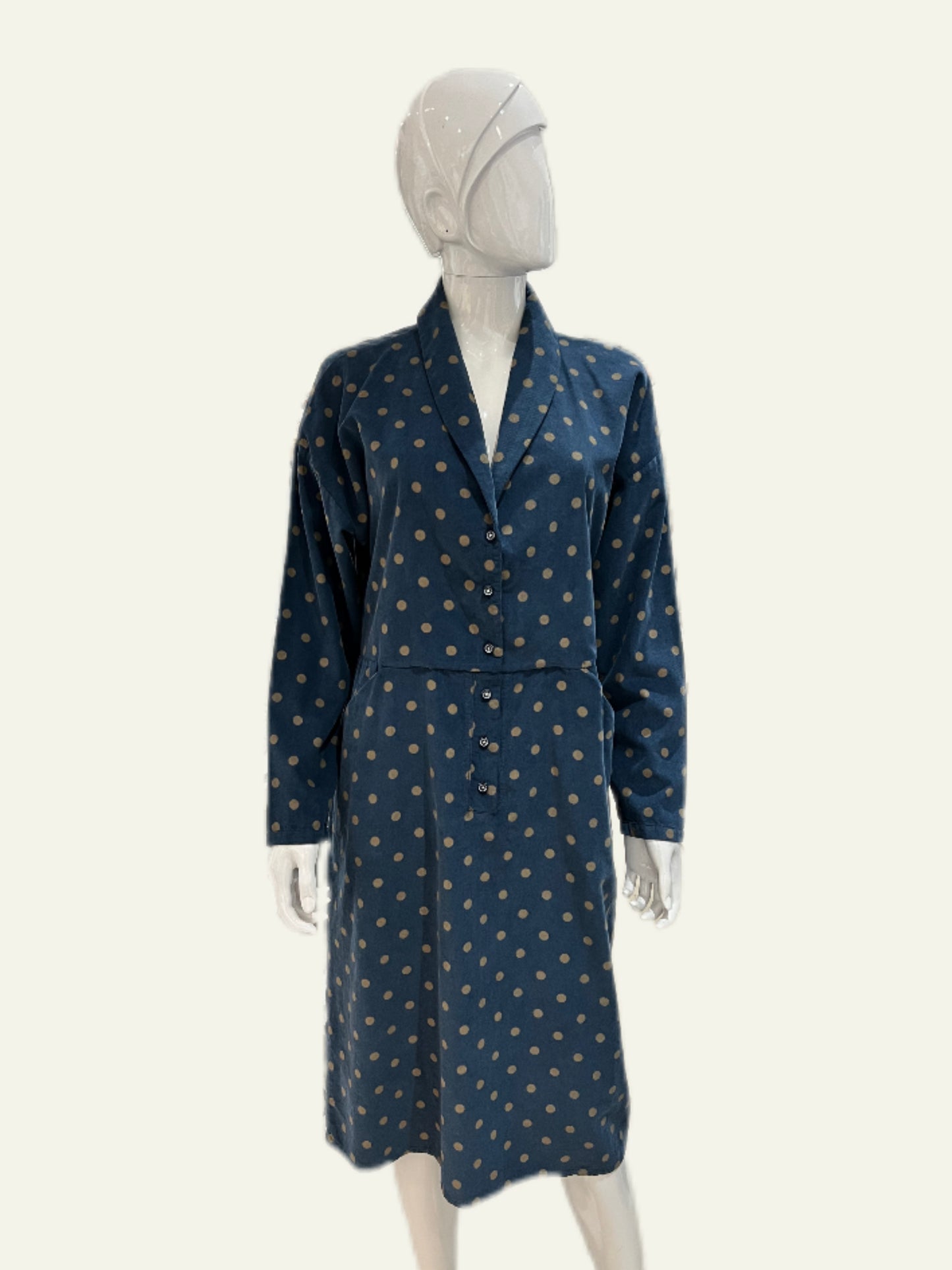 Blueberry Polkadot Cord Navy Dress