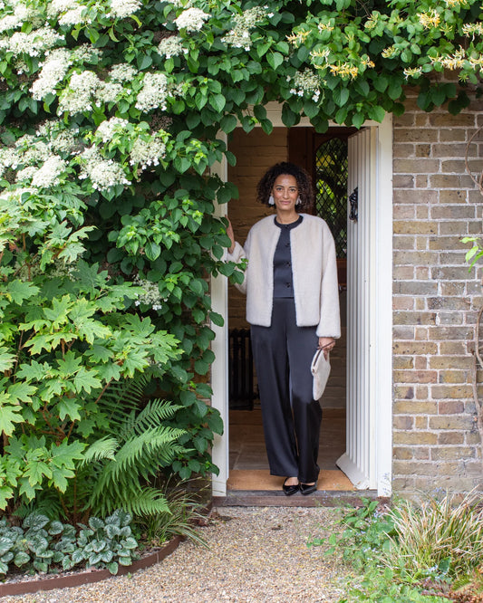 Chalk O/S Evie Black Satin Trousers