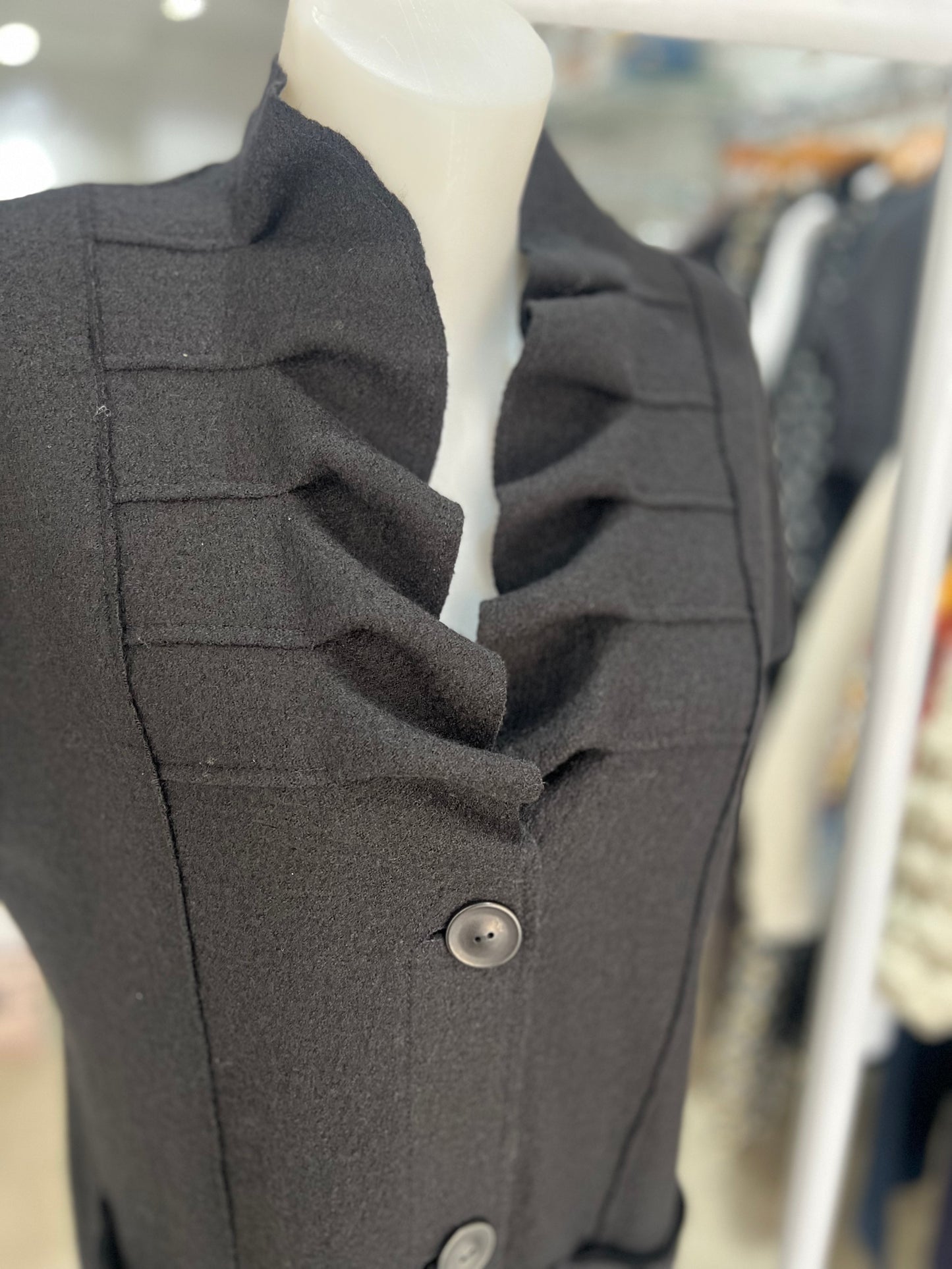 Noen Long Black Waistcoat