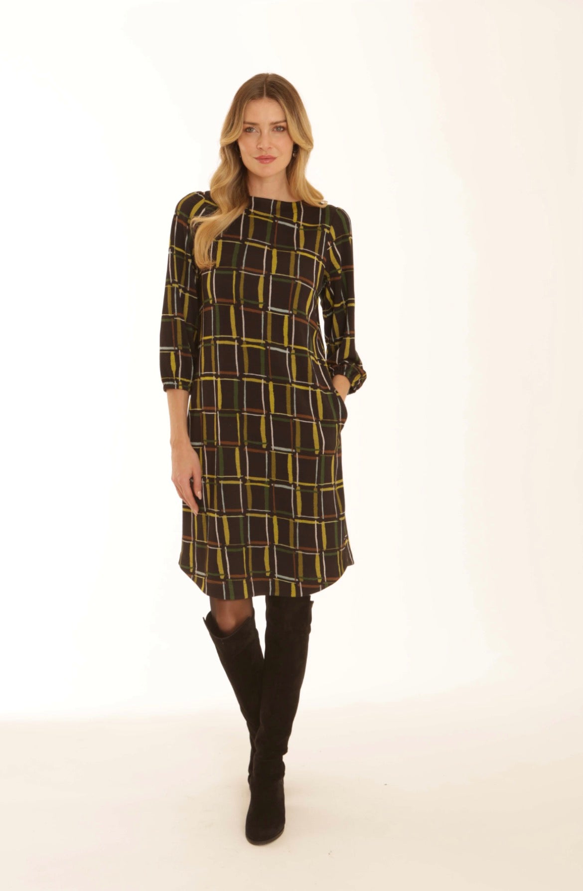 Pomodoro Column Ponte Dress