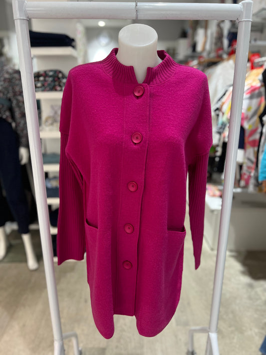 See Saw Boiled Wool Ribbed Sleeve Coat