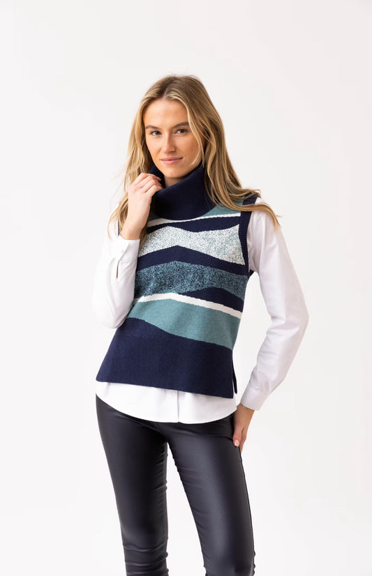 Marble Vest with Detachable Collar
