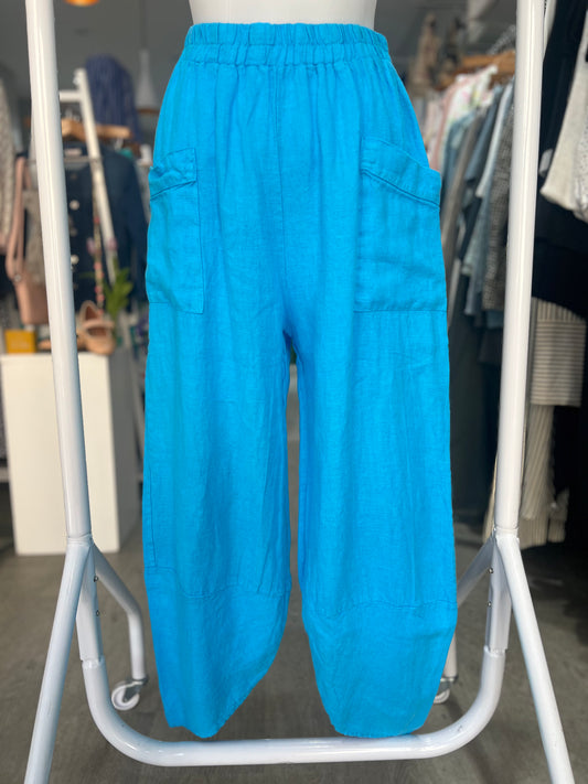 Art Premium Tulip Blue Linen Trousers