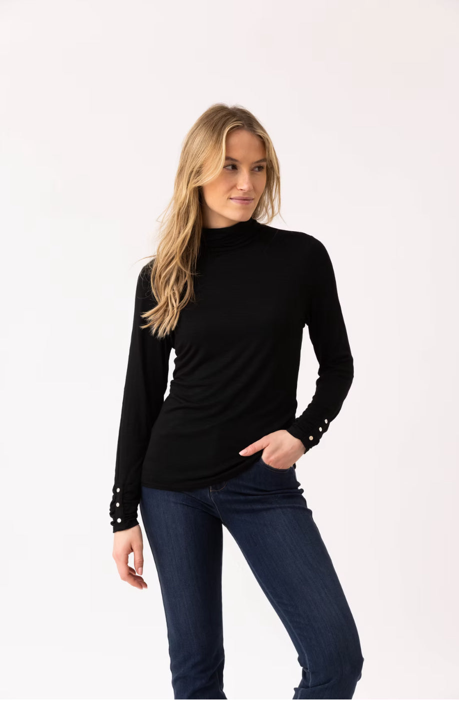 Marble Turtleneck Top