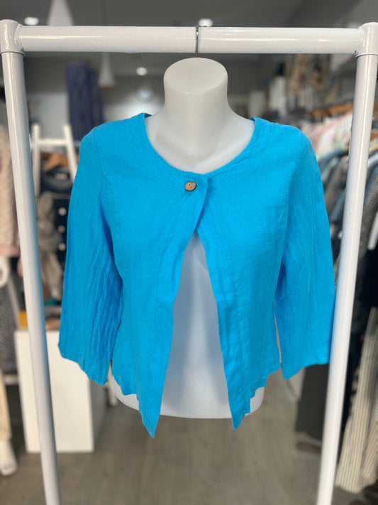 Art Premium Edge to Edge Turquoise Jacket/Cardigan