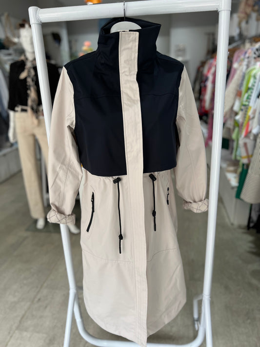 Studio Kopenhaken Solvej Oat/Navy Long Jacket