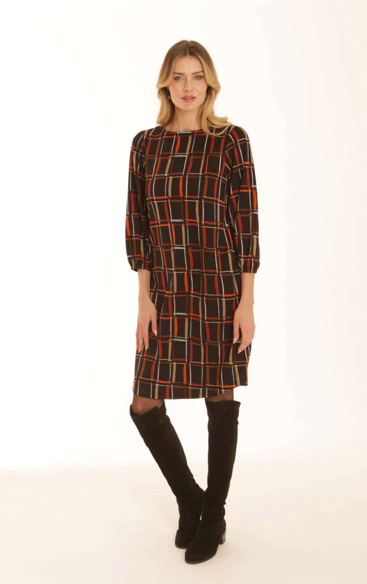 Pomodoro Column Ponte Dress