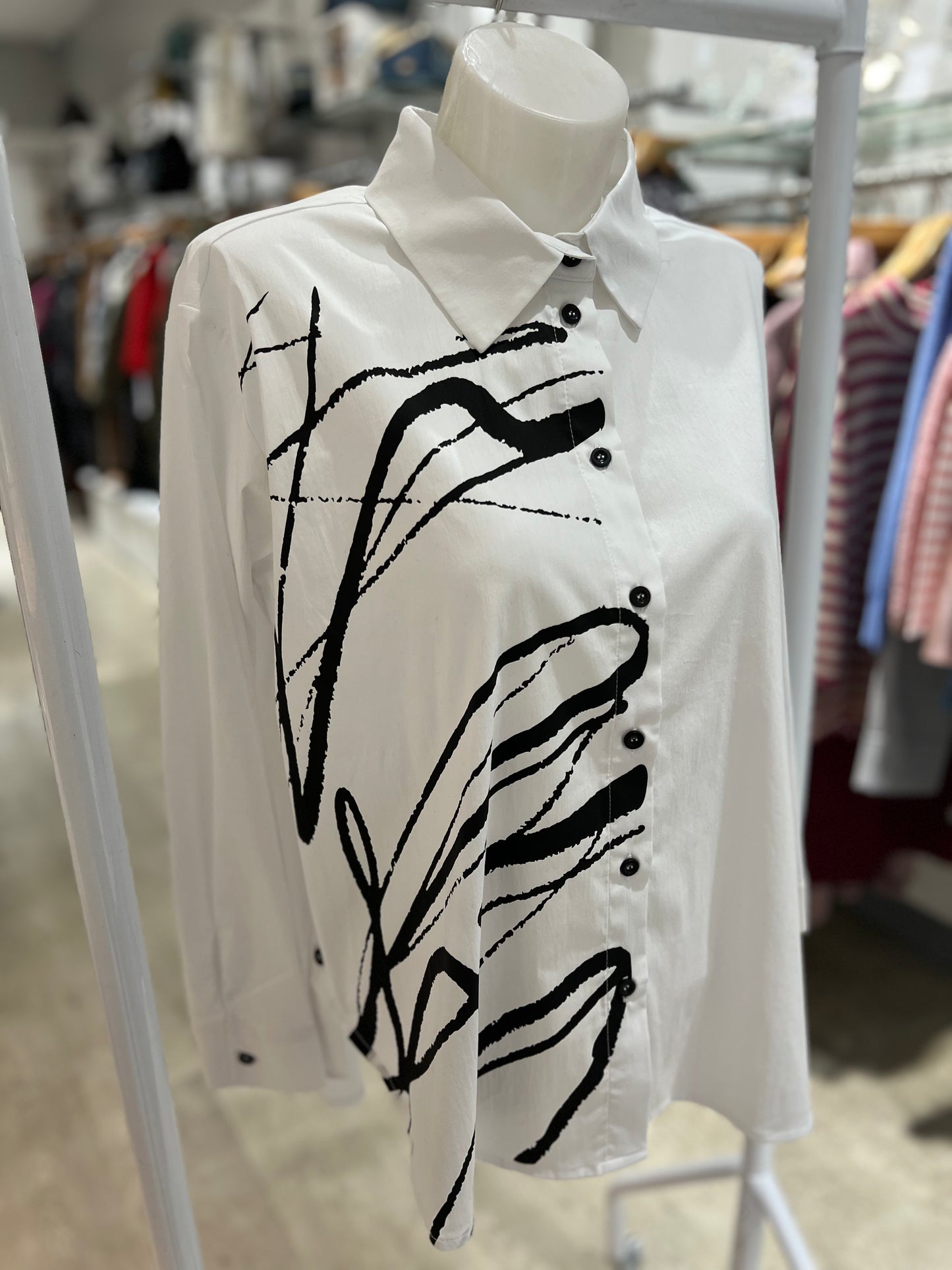 ORA Print White Shirt