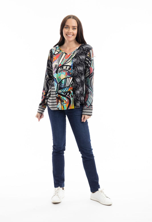 Orientique Jailhouse Rock V-Neck Top