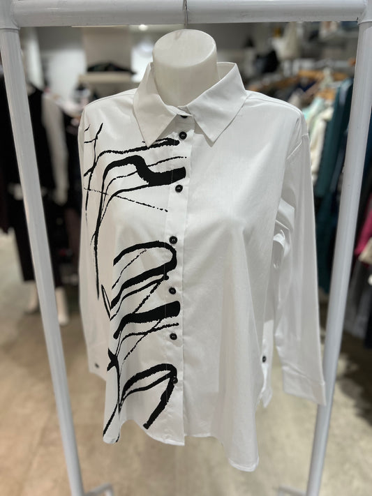 ORA Print White Shirt