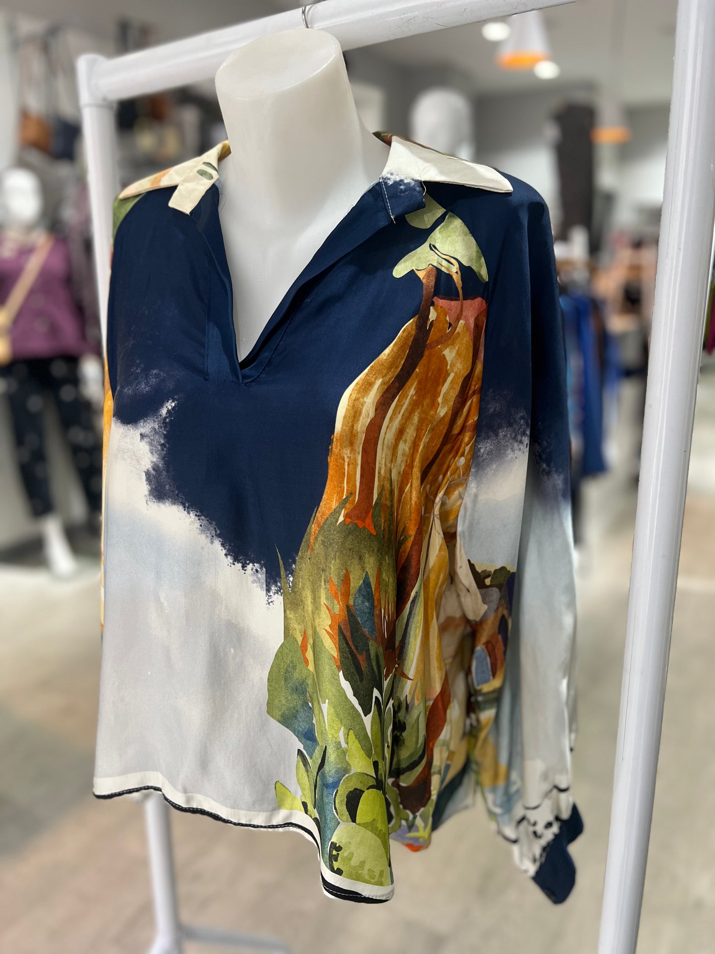 Deck by Decollage O/S Scenic Navy Blouse