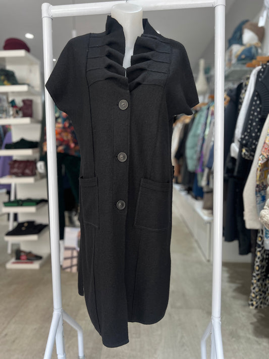 Noen Long Black Waistcoat