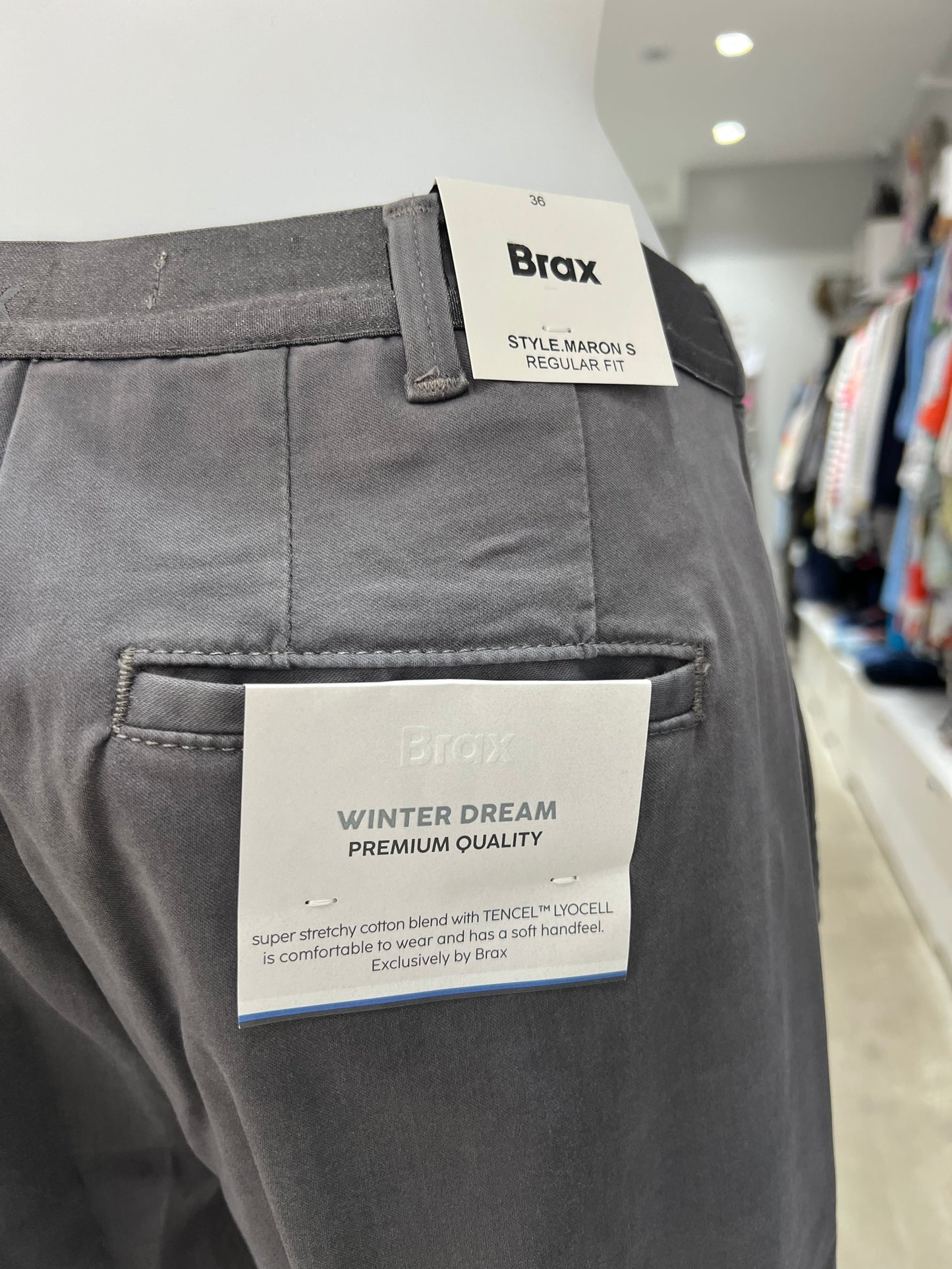 Brax Maron S Grey Winter Dream Trousers