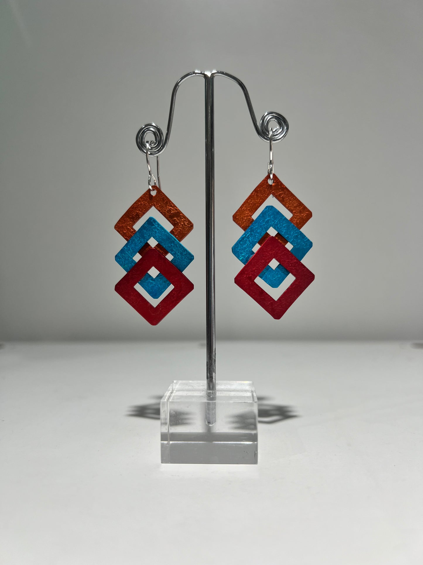 Oana Millet Long Triple Square Earrings