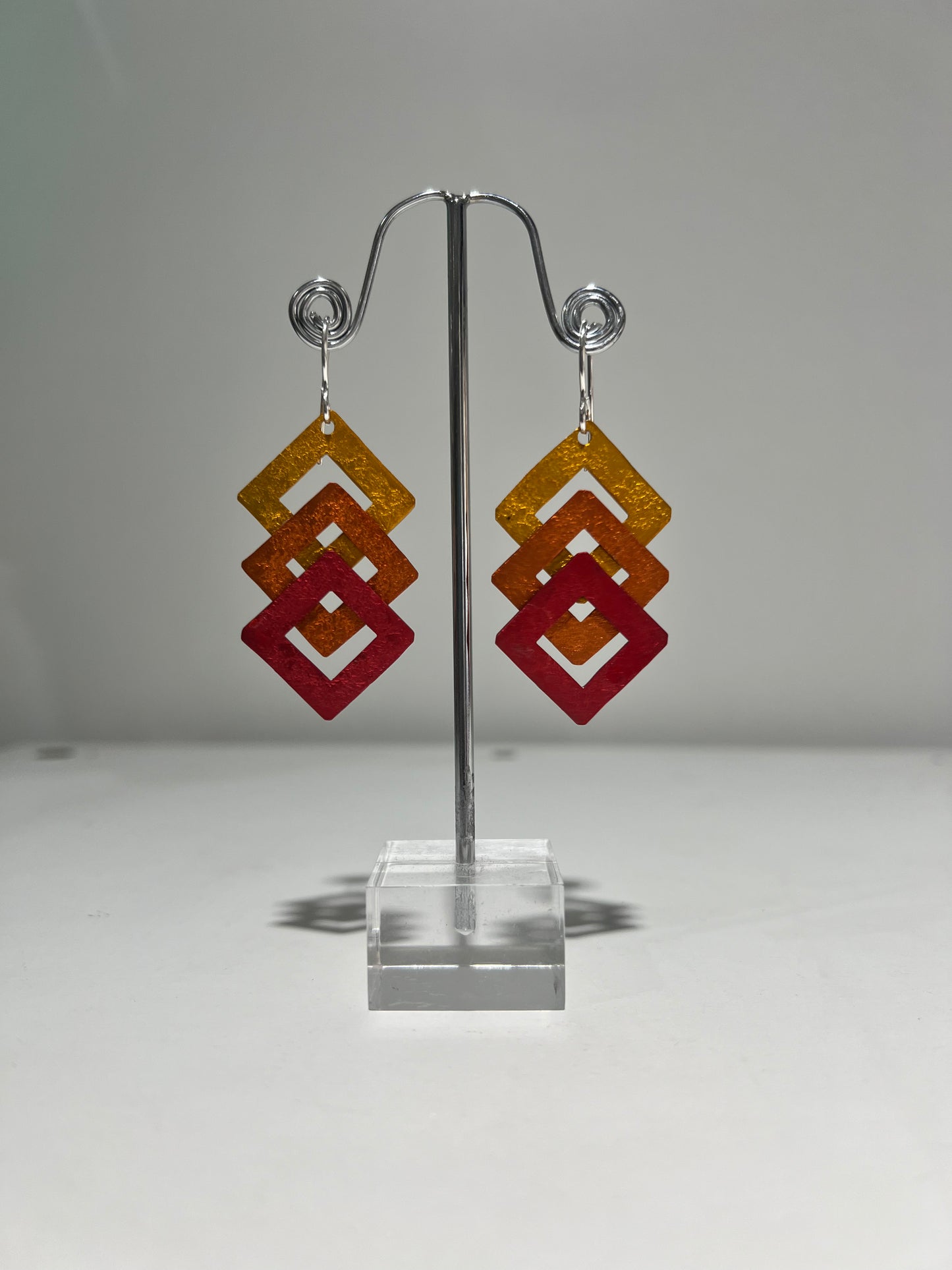 Oana Millet Long Triple Square Earrings