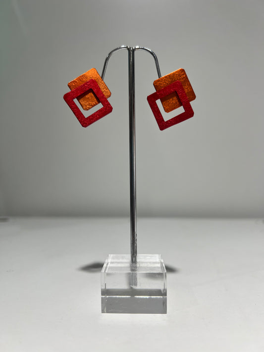 Oana Millet Short Double Square Earrings