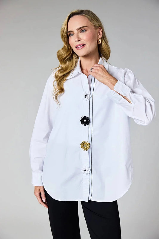 Deck by Decollage Flower Button Shirt