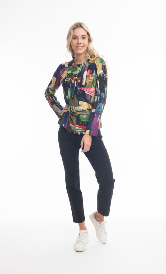 Orientique Madam Butterfly Raglan Top