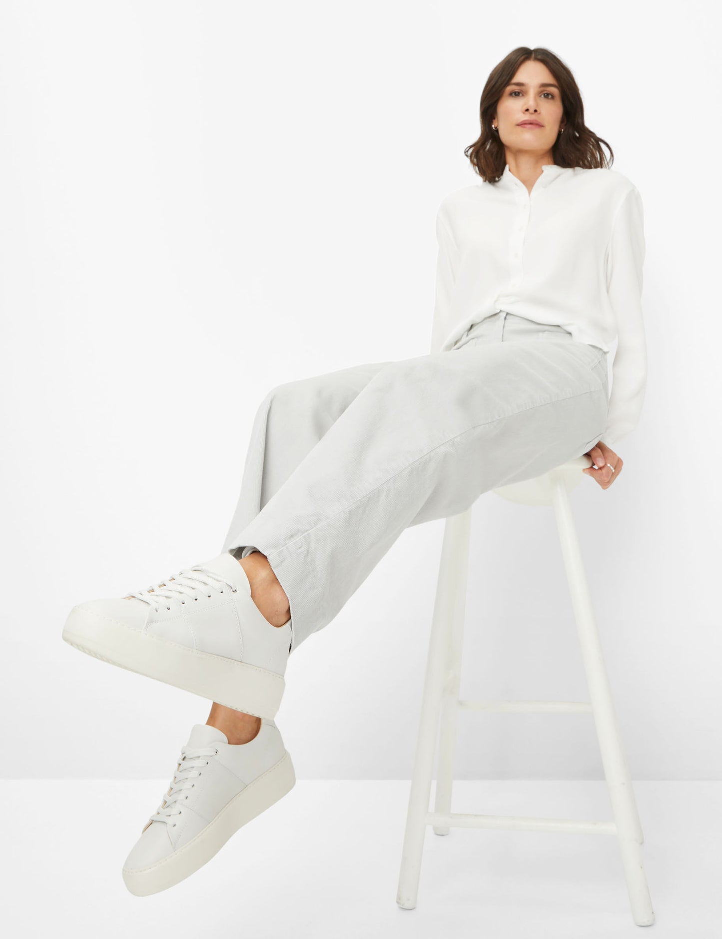 Brax Maine Light Grey Cord Trousers