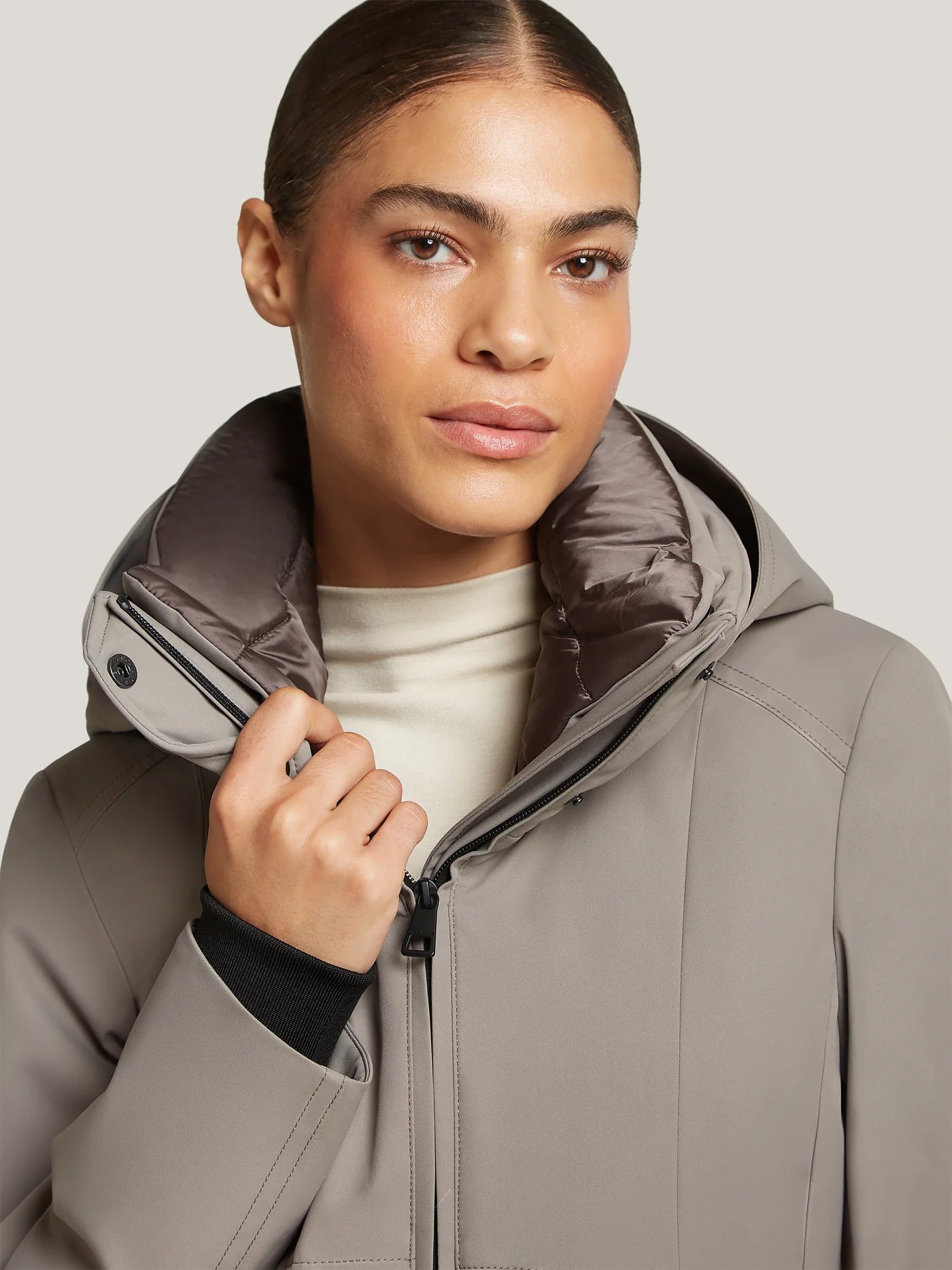 Creenstone May Smokey Taupe Pleated Coat