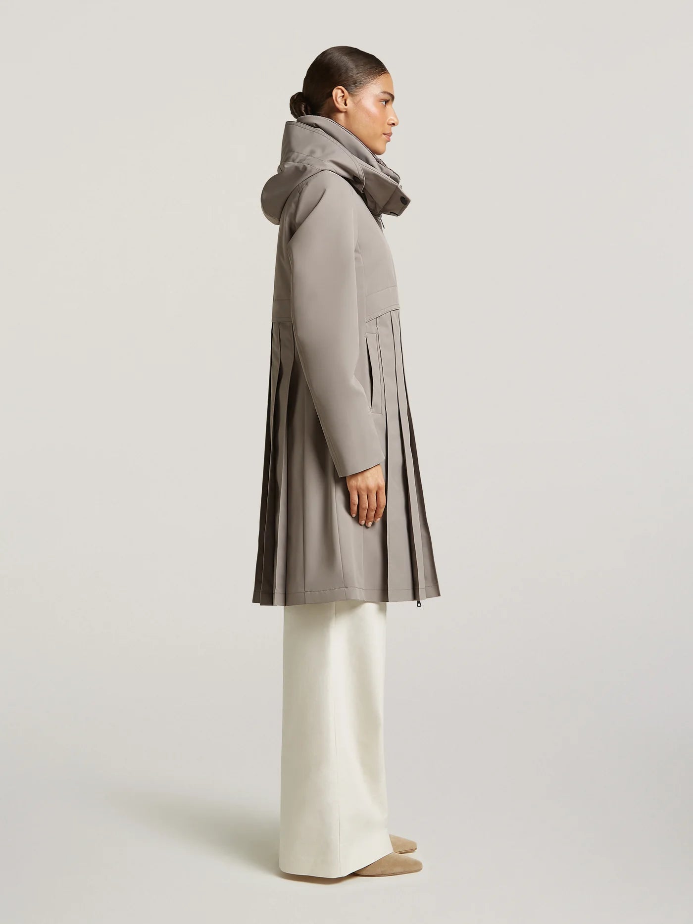 Creenstone May Smokey Taupe Pleated Coat