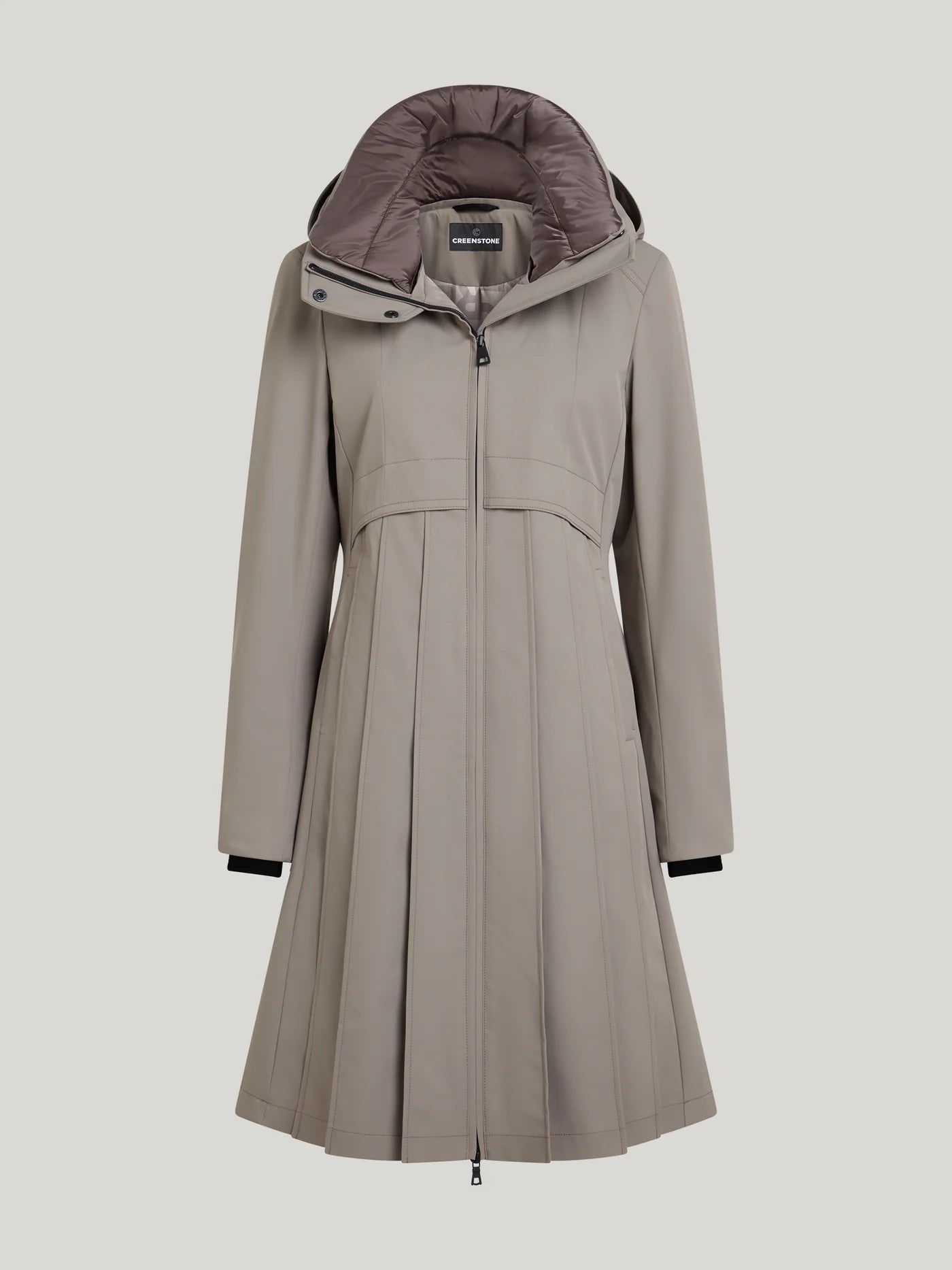 Creenstone May Smokey Taupe Pleated Coat