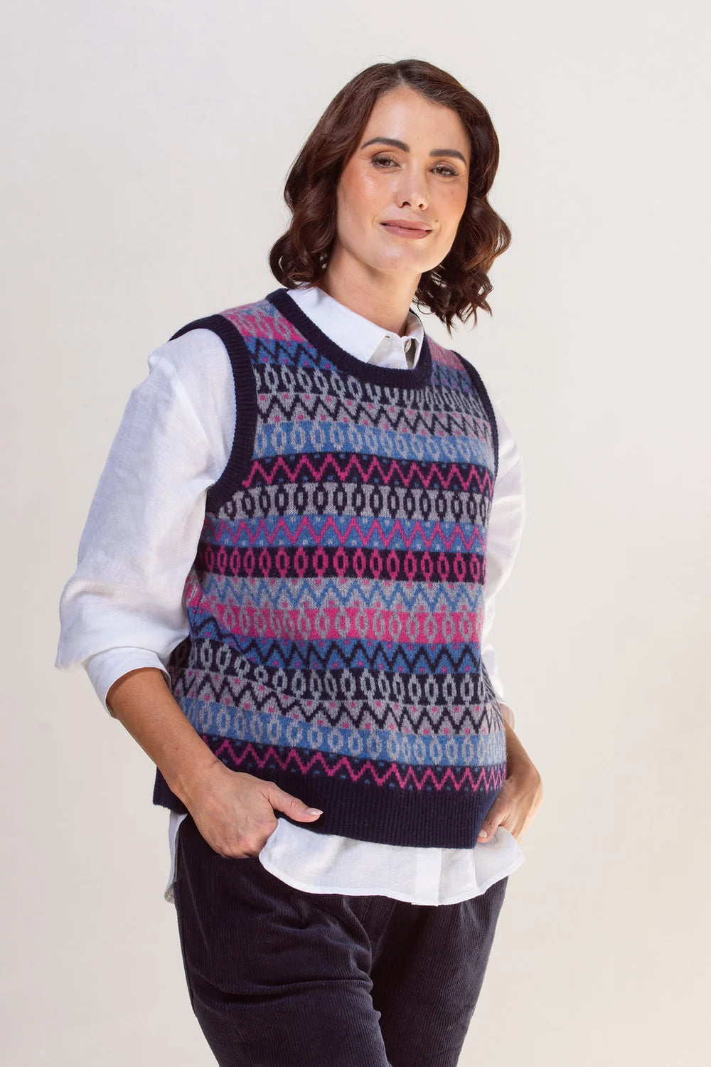 See Saw Knitted Jacquard Vest