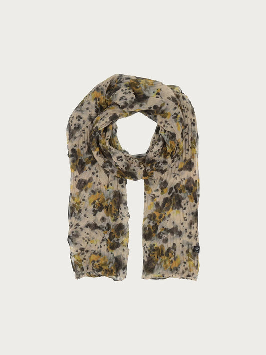 Fraas Crepe Scarf with Animal Print