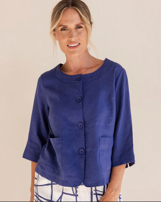 See Saw Linen Utility Jacket