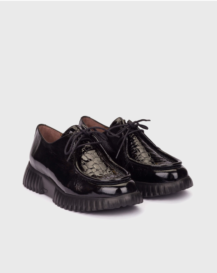 Wonders Croc Patent Wallabees Shoes