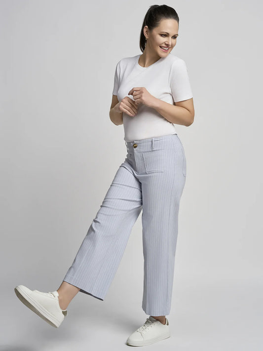 Pinns Stripe Wide Culotte Trousers