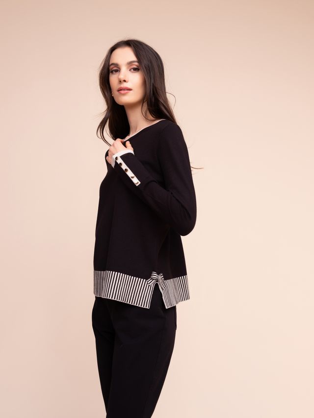 Alison Sheri Stripe Hem Jumper