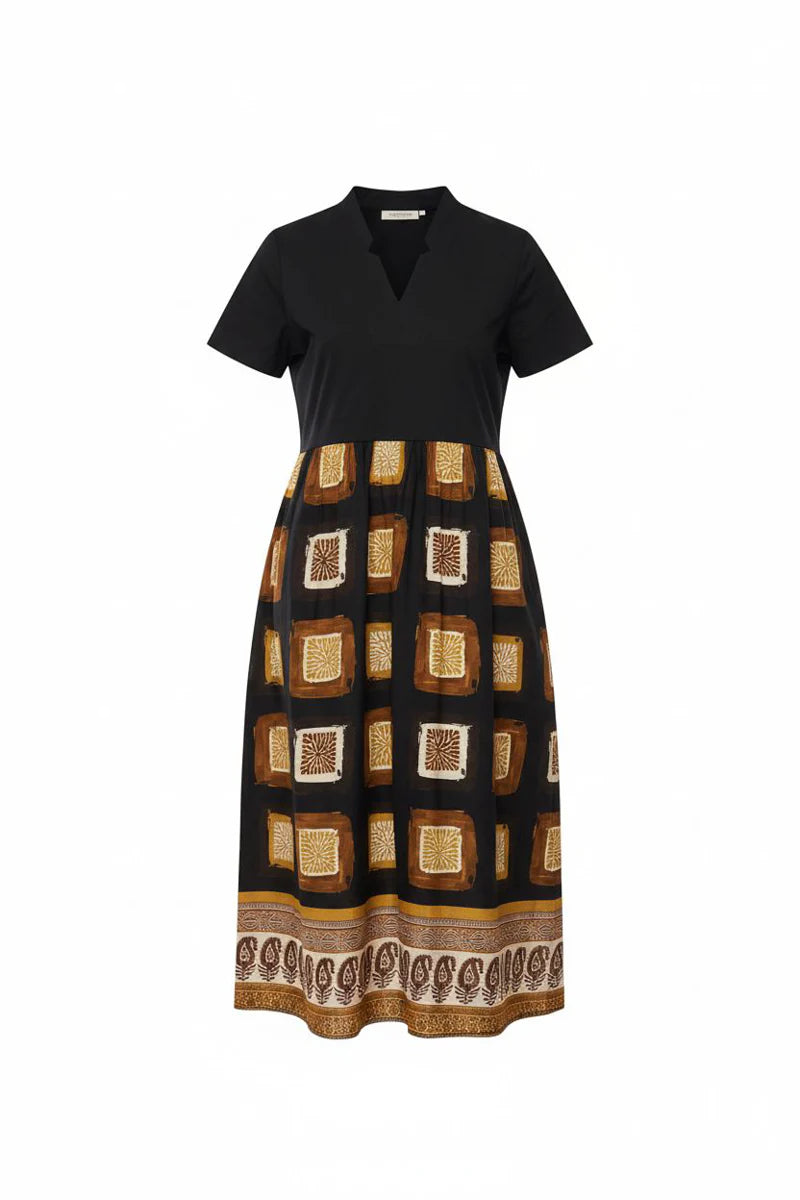 Peruzzi Contrast Tile Print Dress
