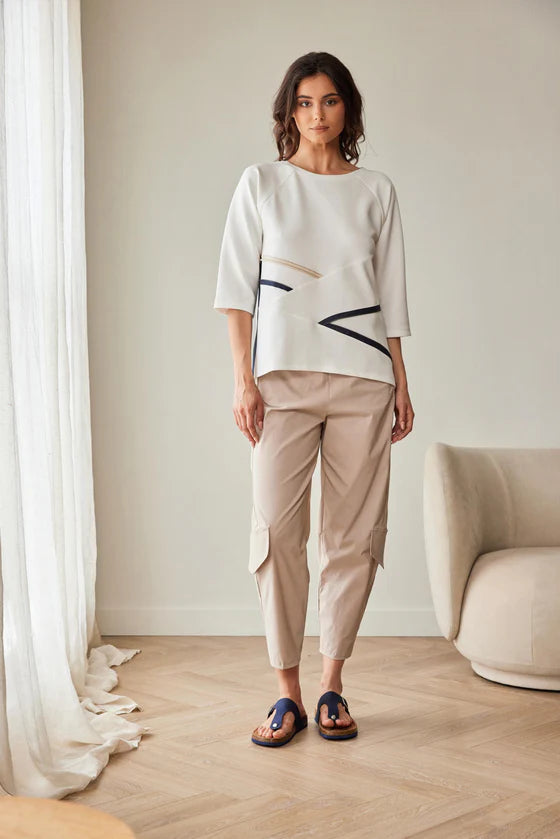 Peruzzi Zip Contrast Top