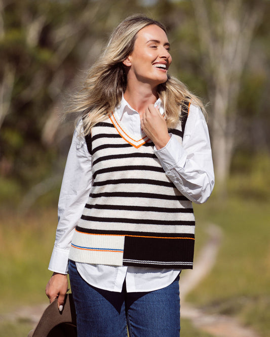 See Saw Oat/Black Stripe Vest