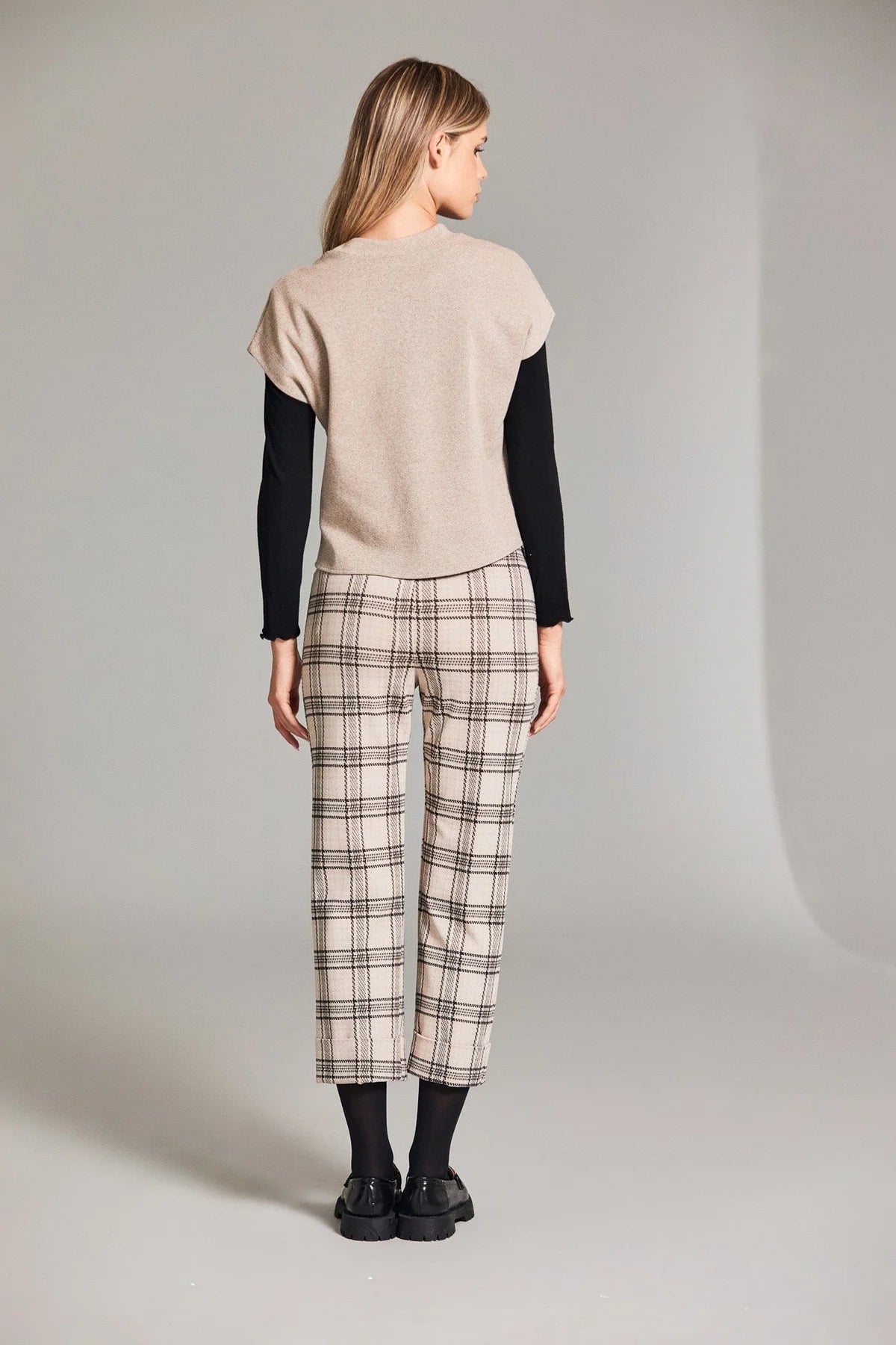 Peruzzi Beige Check Trousers