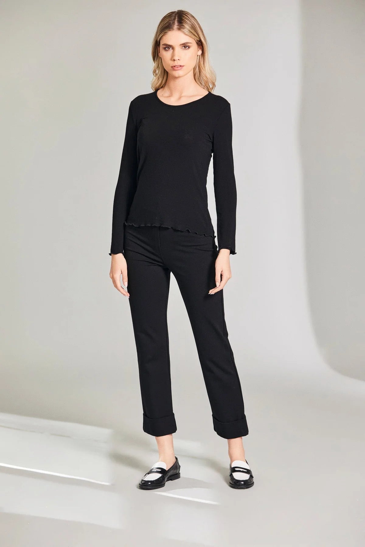 Peruzzi Black Merino Basic Top