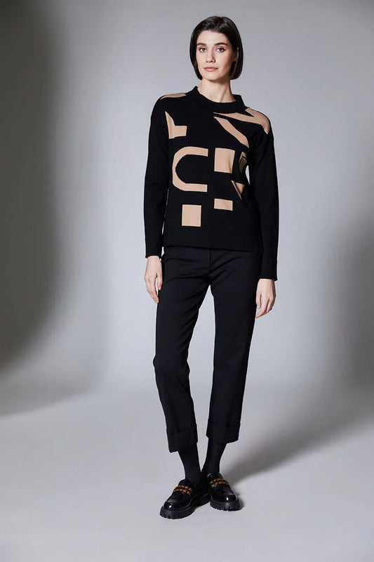 Peruzzi Black Turn Up Trousers