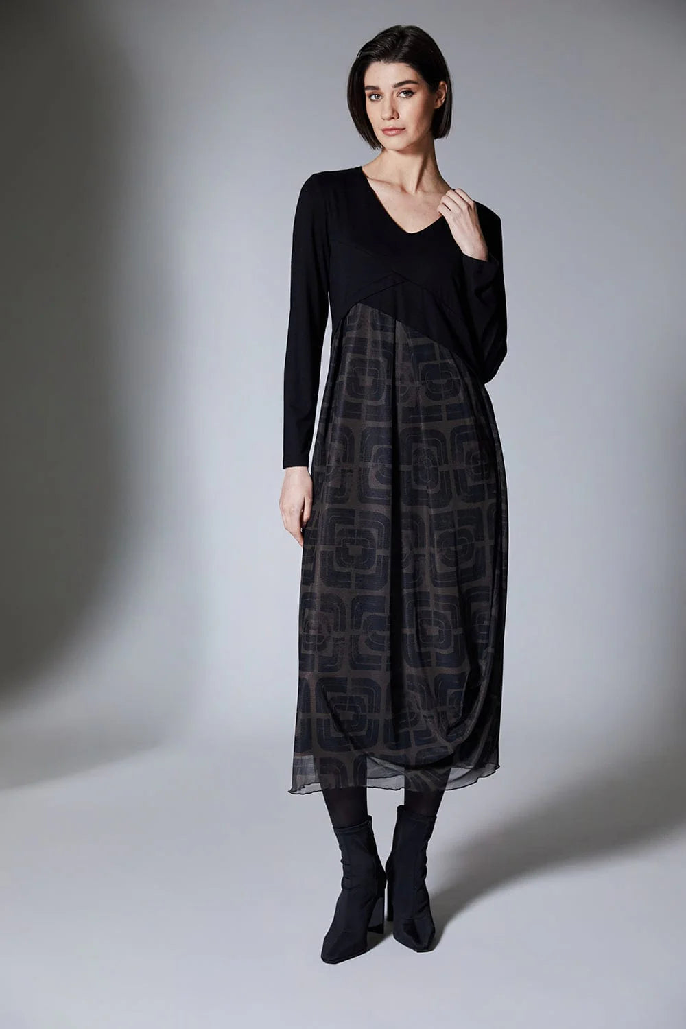 Peruzzi Contrast Fabric Dress
