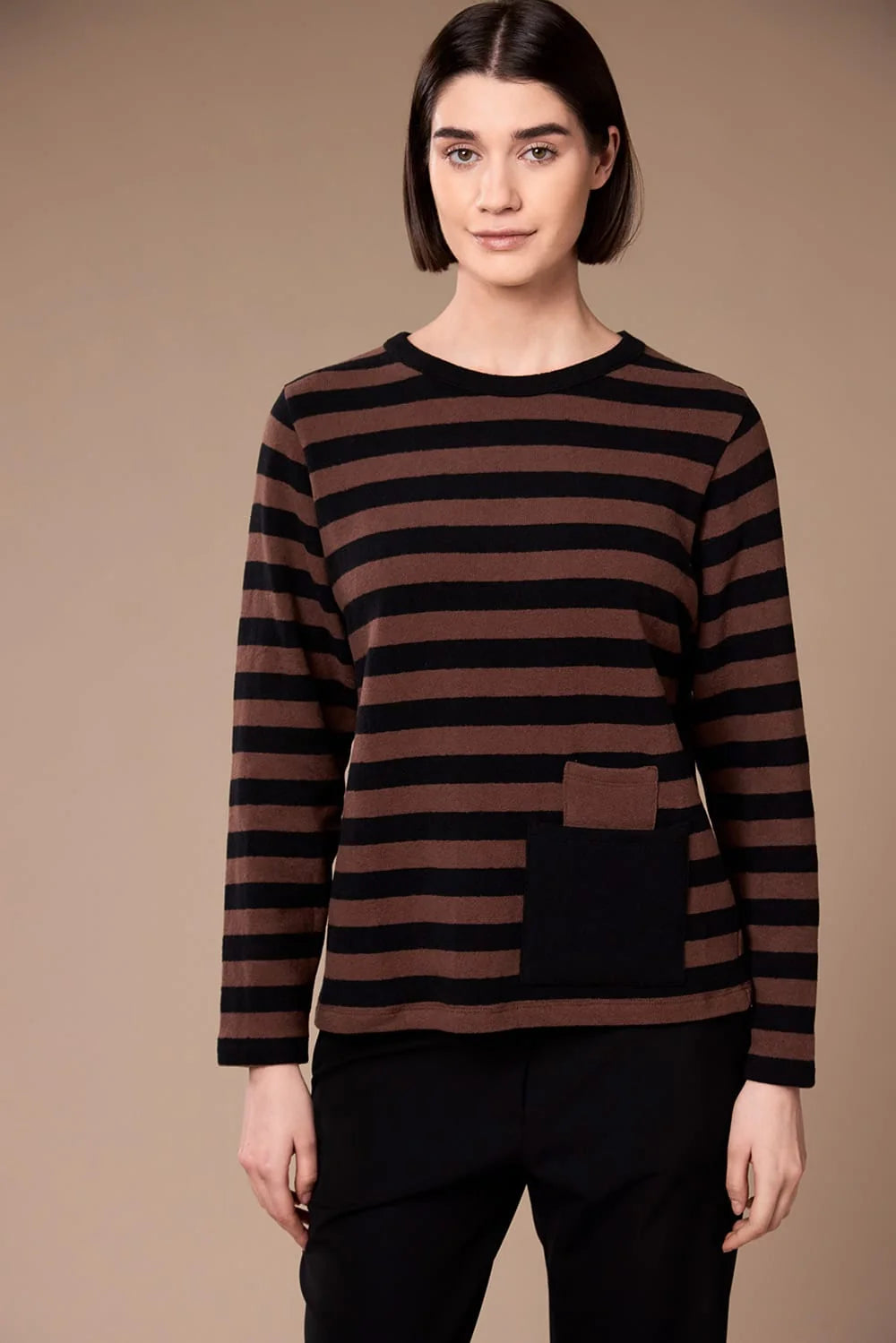 Peruzzi Stripe Fleece Top