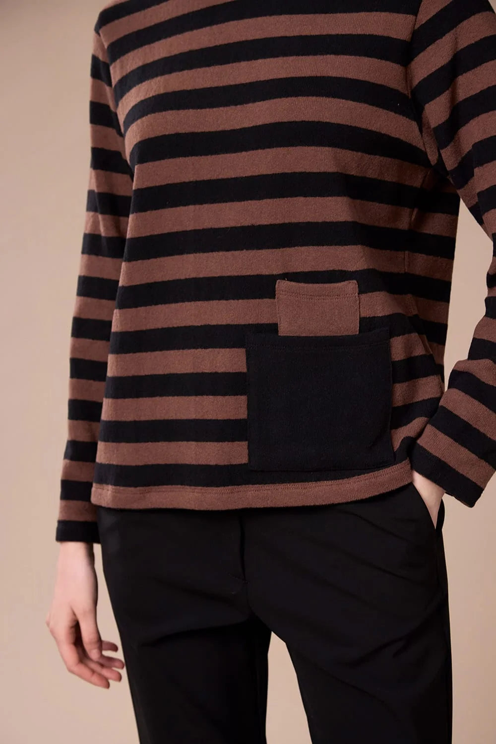 Peruzzi Stripe Fleece Top