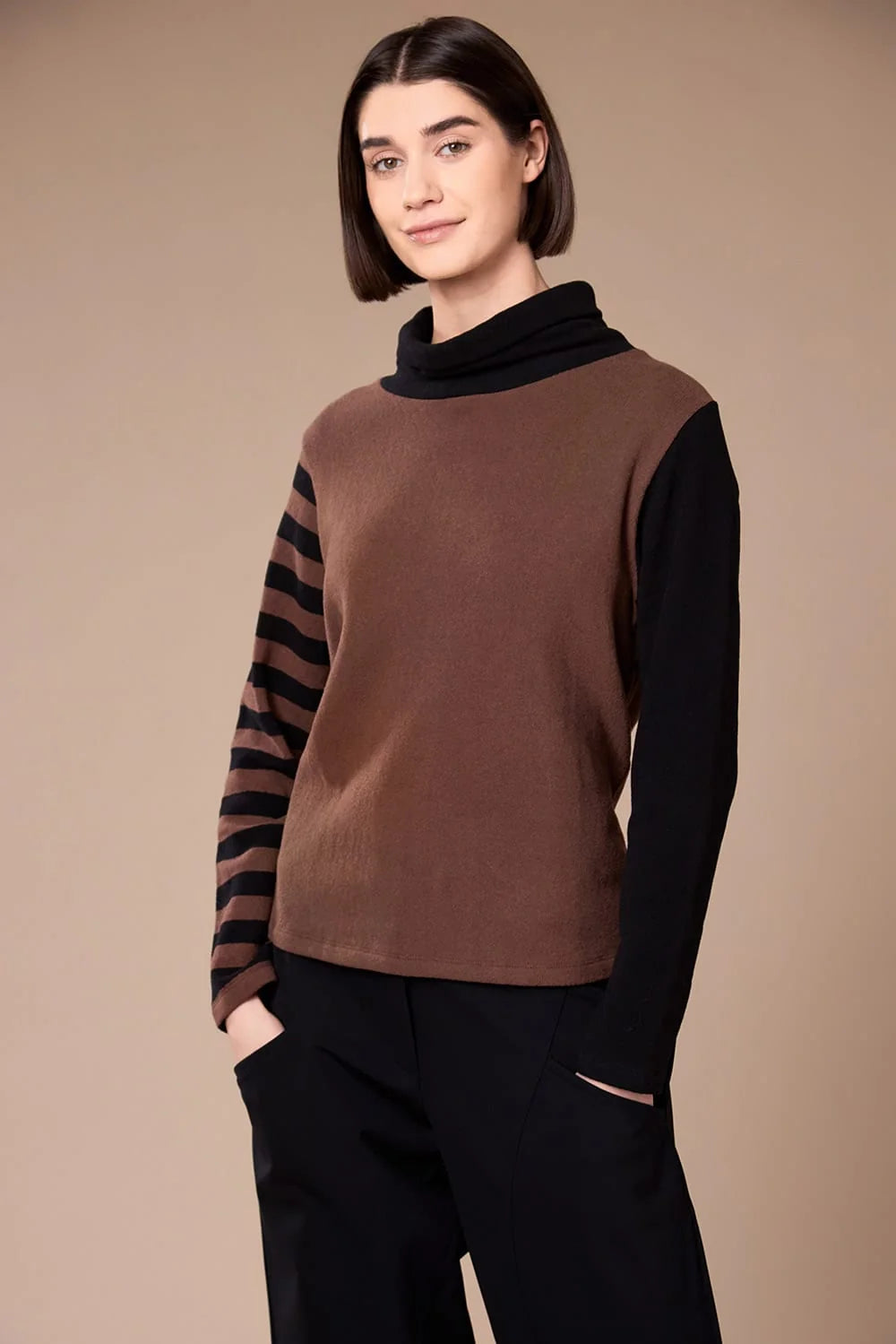 Peruzzi Colour Block Fleece Top
