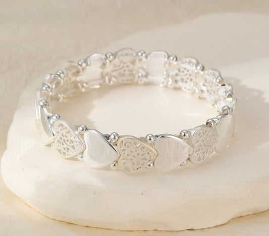 Gracee Jewellery Stretchy Heart Bangle Bracelet