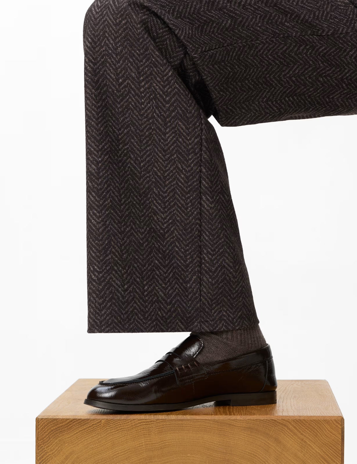 Brax Maine Herringbone Wide Leg Trousers