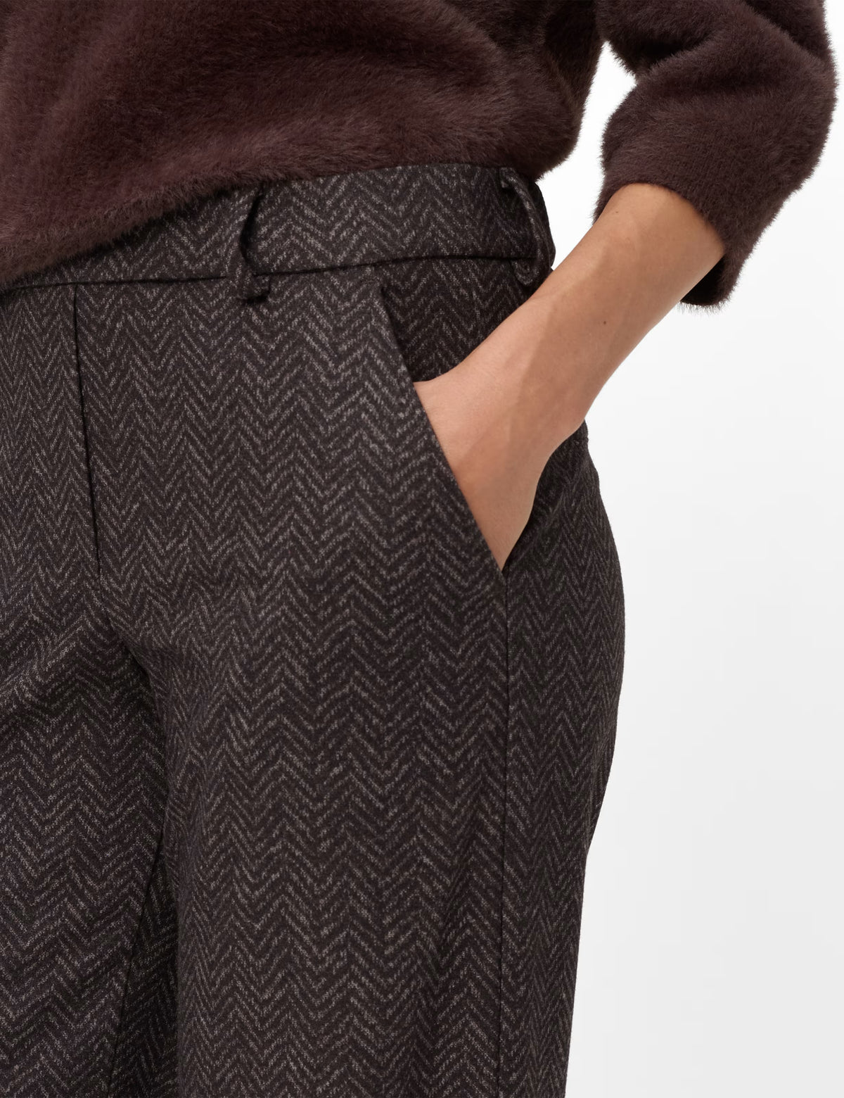 Brax Maine Herringbone Wide Leg Trousers