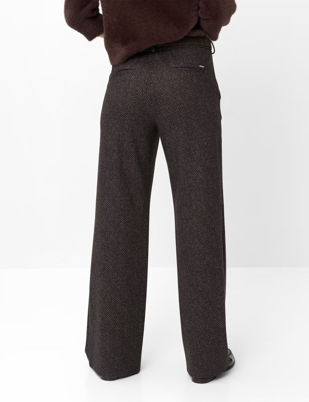 Brax Maine Herringbone Wide Leg Trousers